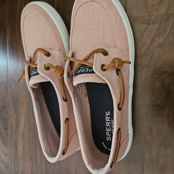 Sperry Pink Canvas Flats with Brown Laces - Picture 3 of 4